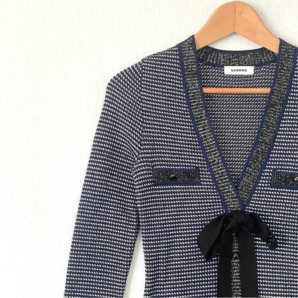 Sandro Sachou Knitted Dress with Bow - Picture 6 of 16